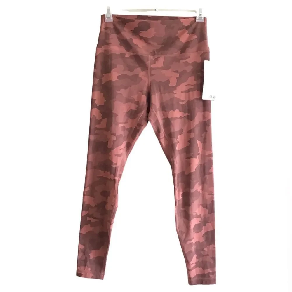 Lululemon Align High Rise Pant 28” Pink Camouflage New Size 12